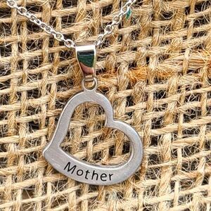 Mother Heart Pendant Necklace - Stainless Steel Gift Jewelry